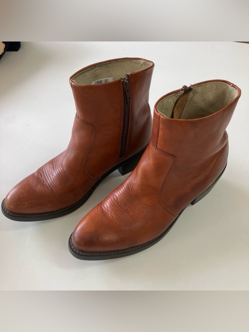 Durango Men’s Calf Leather Brown zip up boots oil resistant size 9D